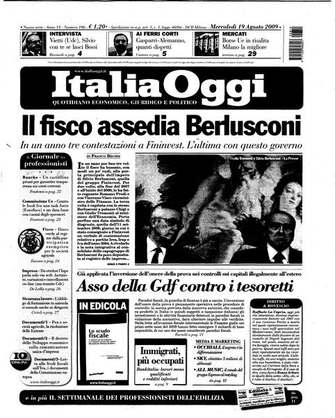 Italia oggi : quotidiano di economia finanza e politica